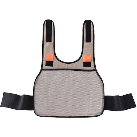 Ergodyne Standard Cooling Vest, S/M, Khaki, Fabric, Cotton, Hook & Loop Closure, 16.25 in Length, Khaki 6235